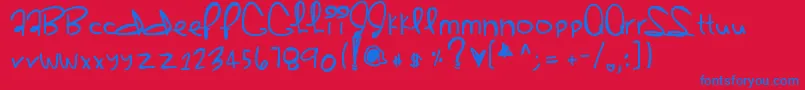 Sherbert-Schriftart – Blaue Schriften auf rotem Hintergrund