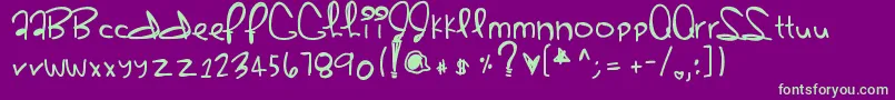 Sherbert-fontti – vihreät fontit violetilla taustalla