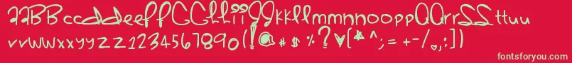 Sherbert-Schriftart – Grüne Schriften auf rotem Hintergrund