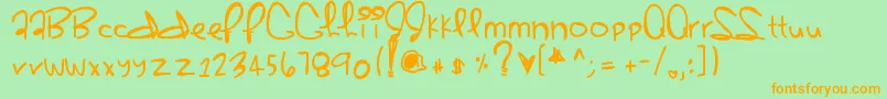 Шрифт Sherbert – оранжевые шрифты на зелёном фоне