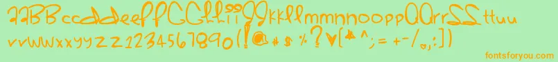 Sherbert Font – Orange Fonts on Green Background