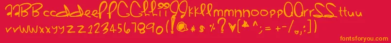 Sherbert-Schriftart – Orangefarbene Schriften auf rotem Hintergrund