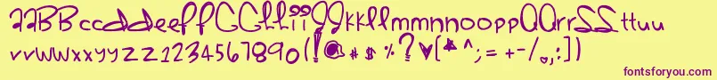 Шрифт Sherbert – фиолетовые шрифты на жёлтом фоне