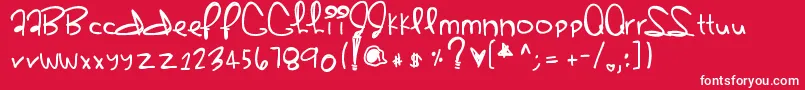 フォントSherbert – 赤い背景に白い文字