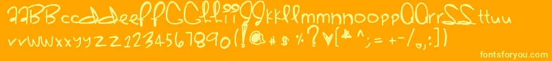 Sherbert Font – Yellow Fonts on Orange Background
