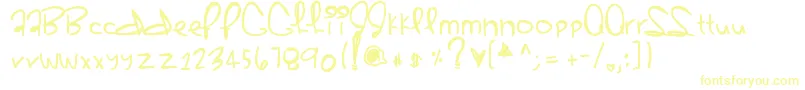 Sherbert Font – Yellow Fonts on White Background
