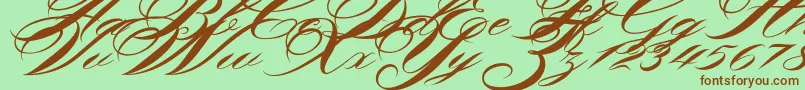 Shergine-Schriftart – Braune Schriften auf grünem Hintergrund