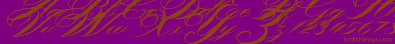 Shergine-Schriftart – Braune Schriften auf violettem Hintergrund