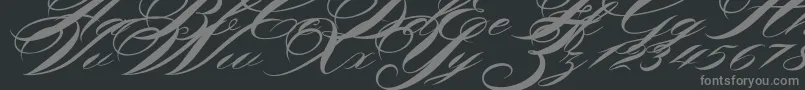Shergine-fontti – harmaat kirjasimet mustalla taustalla