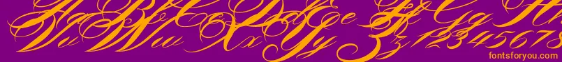 Shergine Font – Orange Fonts on Purple Background