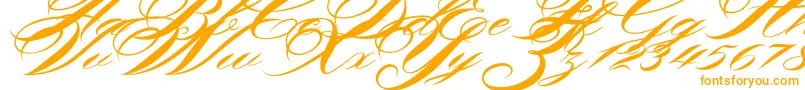 Shergine-Schriftart – Orangefarbene Schriften auf weißem Hintergrund