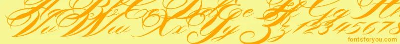 Shergine Font – Orange Fonts on Yellow Background