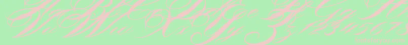 Shergine-Schriftart – Rosa Schriften auf grünem Hintergrund