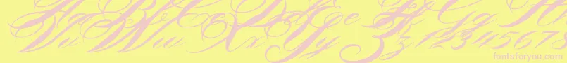 Czcionka Shergine – różowe czcionki na żółtym tle
