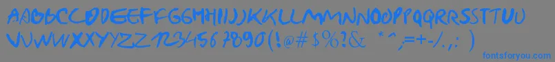 フォントNaturalWriting – 灰色の背景に青い文字