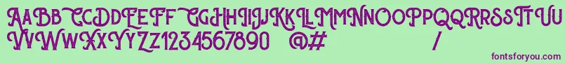 Sherlock Press Personal Use Font – Purple Fonts on Green Background