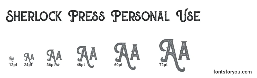 Размеры шрифта Sherlock Press Personal Use