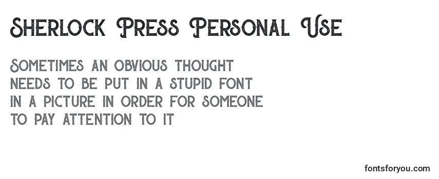 Schriftart Sherlock Press Personal Use