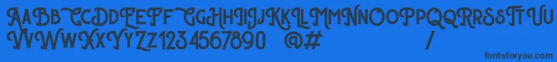 Sherlock Press Personal Use-Schriftart – Schwarze Schriften auf blauem Hintergrund