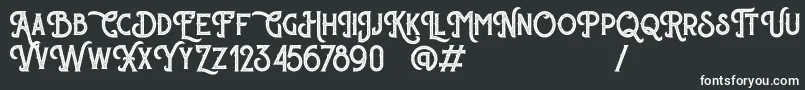 フォントSherlock Press Personal Use – 黒い背景に白い文字