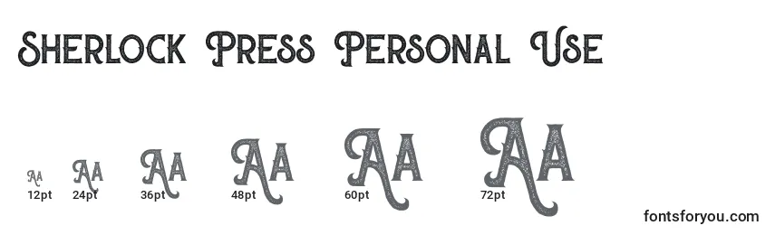 Größen der Schriftart Sherlock Press Personal Use (140682)