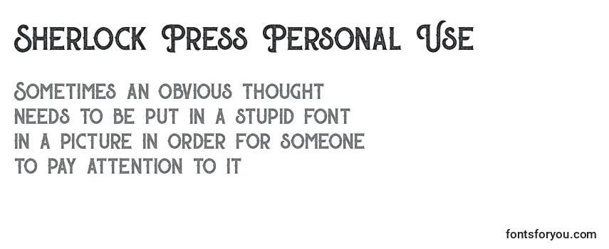 Sherlock Press Personal Use (140682) フォントのレビュー