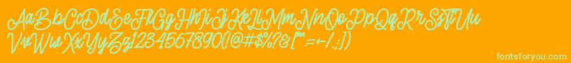 sherly shane demo Font – Green Fonts on Orange Background