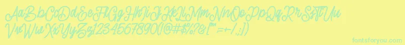 Czcionka sherly shane demo – zielone czcionki na żółtym tle