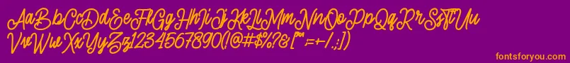 sherly shane demo Font – Orange Fonts on Purple Background
