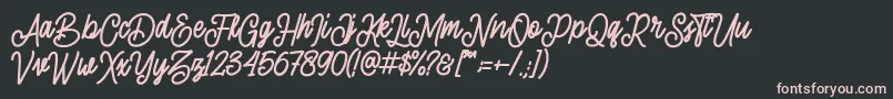 sherly shane demo-Schriftart – Rosa Schriften auf schwarzem Hintergrund