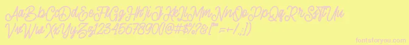 sherly shane demo Font – Pink Fonts on Yellow Background