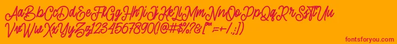 sherly shane demo Font – Red Fonts on Orange Background