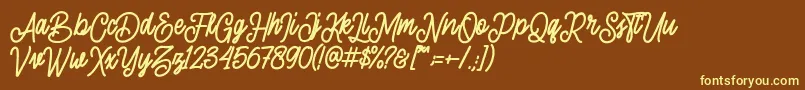 sherly shane demo Font – Yellow Fonts on Brown Background