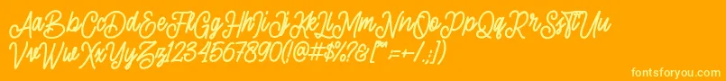 sherly shane demo Font – Yellow Fonts on Orange Background