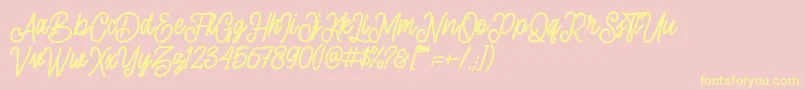 sherly shane demo Font – Yellow Fonts on Pink Background