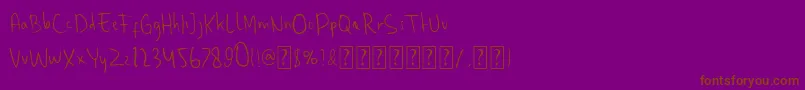 Sherringham-Schriftart – Braune Schriften auf violettem Hintergrund