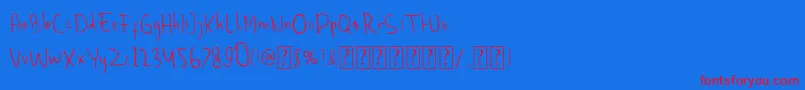 Sherringham Font – Red Fonts on Blue Background
