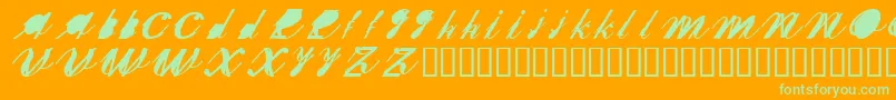 SHERXN   Font – Green Fonts on Orange Background