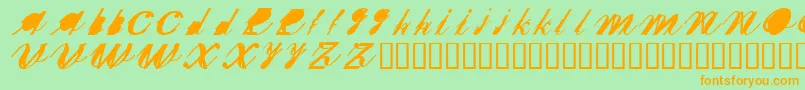 SHERXN   Font – Orange Fonts on Green Background