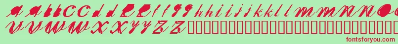 SHERXN   Font – Red Fonts on Green Background