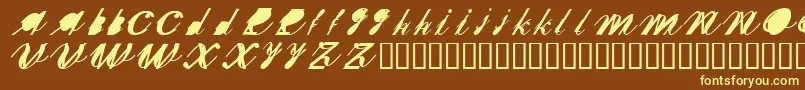 SHERXN   Font – Yellow Fonts on Brown Background