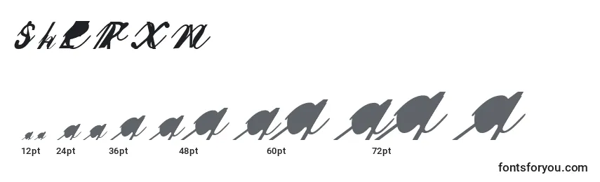 Größen der Schriftart SHERXN   (140686)