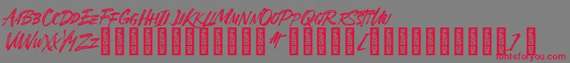 SheTerror Regular Font – Red Fonts on Gray Background