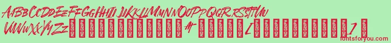 SheTerror Regular Font – Red Fonts on Green Background
