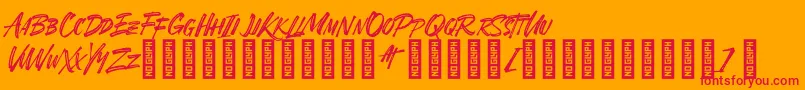SheTerror Regular Font – Red Fonts on Orange Background