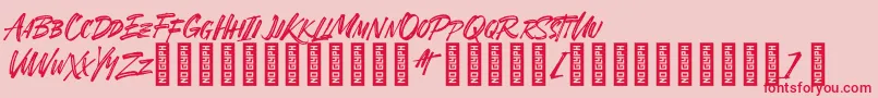SheTerror Regular Font – Red Fonts on Pink Background