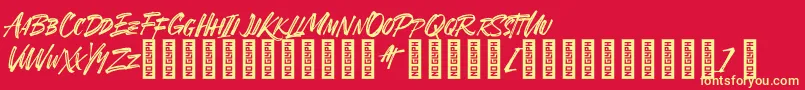 SheTerror Regular Font – Yellow Fonts on Red Background