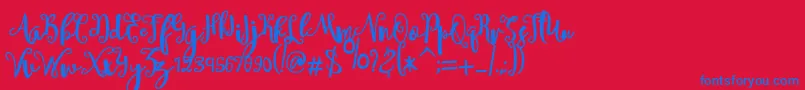 sheyna Font – Blue Fonts on Red Background