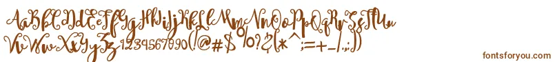 sheyna-Schriftart – Braune Schriften auf weißem Hintergrund