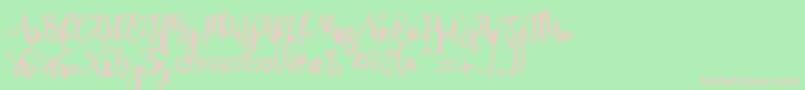 sheyna-fontti – vaaleanpunaiset fontit vihreällä taustalla